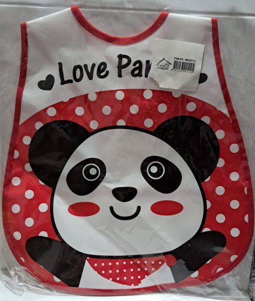 Babero impermeable plástico (panda)